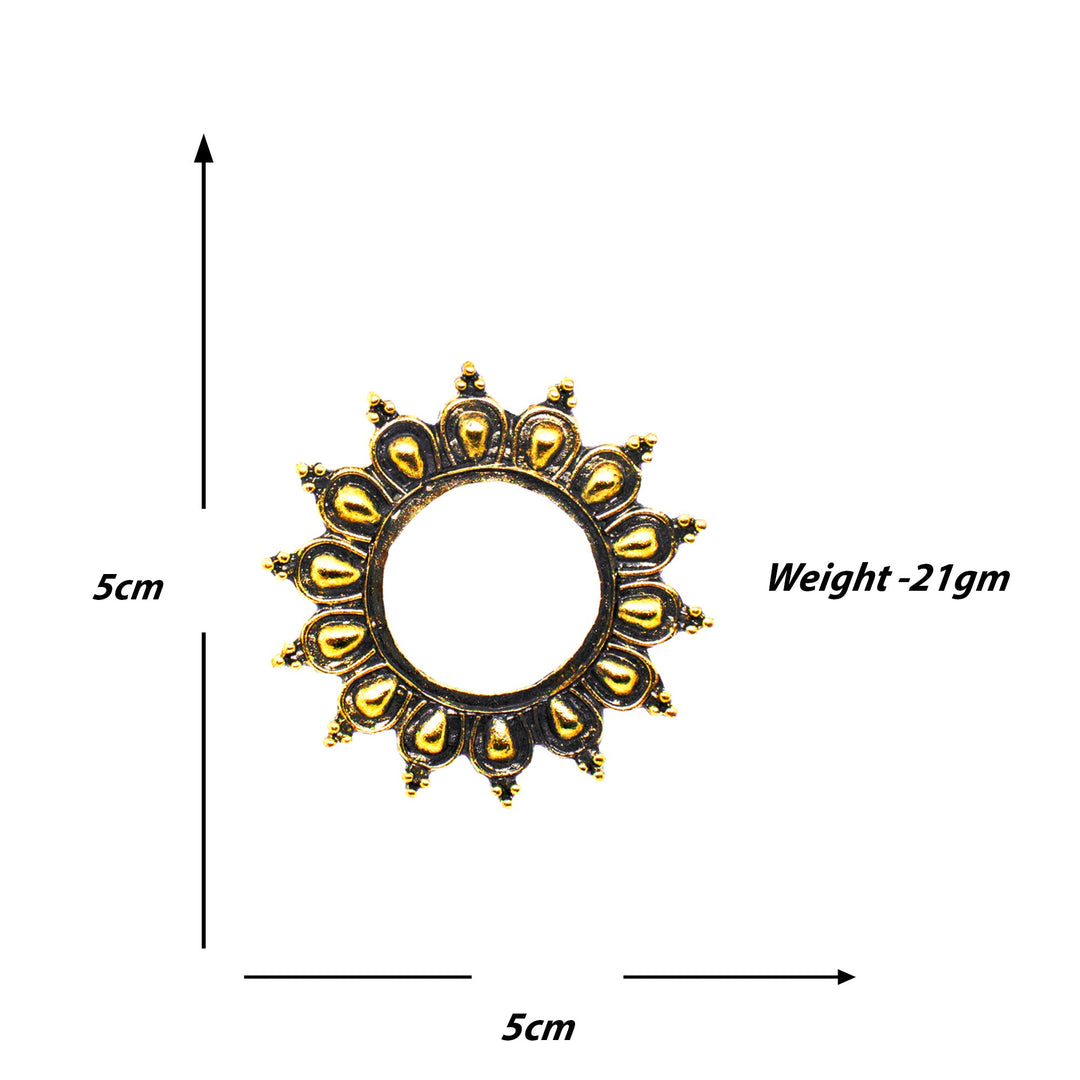 Abhinn Unique Golden Oxidised Sun Shaped Stud Earrings For Women