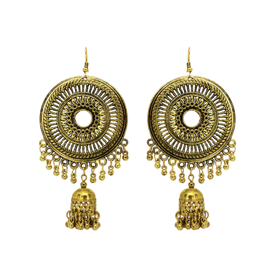 Abhinn Golden Oxidised Trendy Design Dangler With Jhumki  Earrings For Women