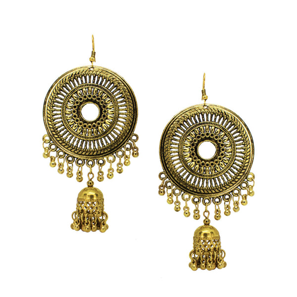 Abhinn Golden Oxidised Trendy Design Dangler With Jhumki  Earrings For Women