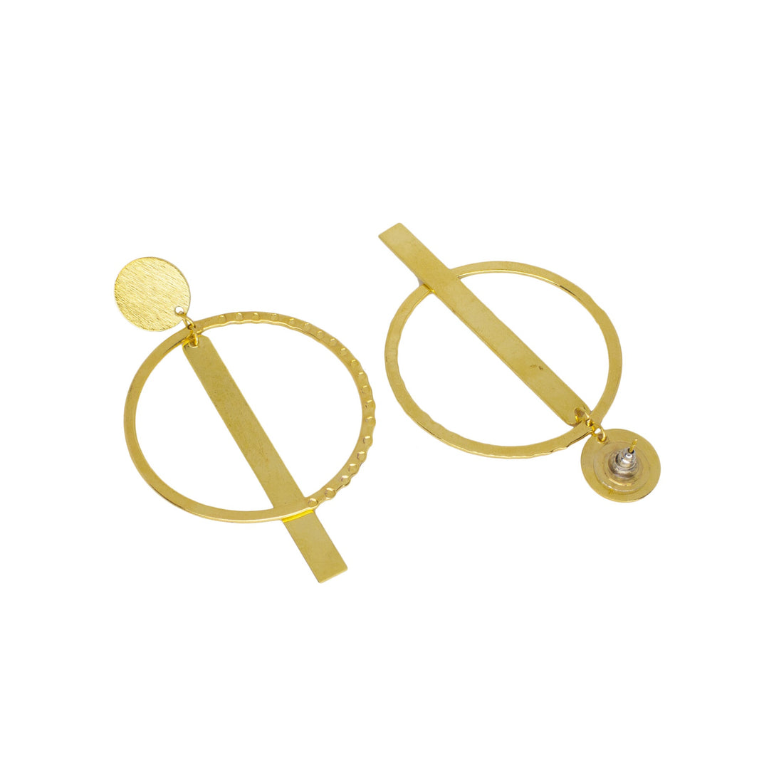 Abhinn Western Geometrical Hammered Design Dangler Earrings For Women