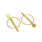 Load image into Gallery viewer, Abhinn Western Geometrical Hammered Design Dangler Earrings For Women
