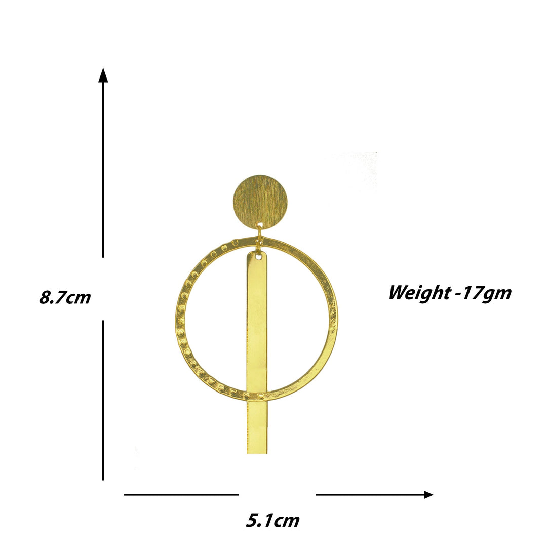 Abhinn Western Geometrical Hammered Design Dangler Earrings For Women