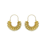 Load image into Gallery viewer, Abhinn Golden Plated Temple Design With White Beads Hoop Earrings For Women
