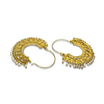 Load image into Gallery viewer, Abhinn Golden Plated Temple Design With White Beads Hoop Earrings For Women
