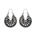 Load image into Gallery viewer, Abhinn Antique Black Plated Silver Oxidised Hoop Earrings For Women
