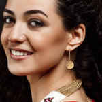 Load image into Gallery viewer, Abhinn Beautiful Hammered Rose-gold Circle Drop Earrings For Women
