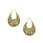 Load image into Gallery viewer, Abhinn Golden Oxidised Floral Design Unique Hoop Earrings For Women 
