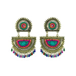 Load image into Gallery viewer, Abhinn Golden Oxidised Multi Colour Beaded Dangler Earring For Women 

