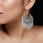 Load image into Gallery viewer, Abhinn Stylish German Silver Oxidized Crescent Chandbali Earrings for Women
