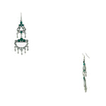 Load image into Gallery viewer, Abhinn Afghani Silver Oxidised Mirror With Stones Dangler Earrings for Women
