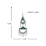 Load image into Gallery viewer, Abhinn Afghani Silver Oxidised Mirror With Stones Dangler Earrings for Women
