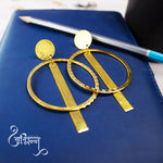 Load image into Gallery viewer, Abhinn Western Geometrical Hammered Design Dangler Earrings For Women
