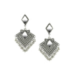 Load image into Gallery viewer, Abhinn Silver Oxidised Diamond Shaped Dangler With Mirror Earrings For Girls
