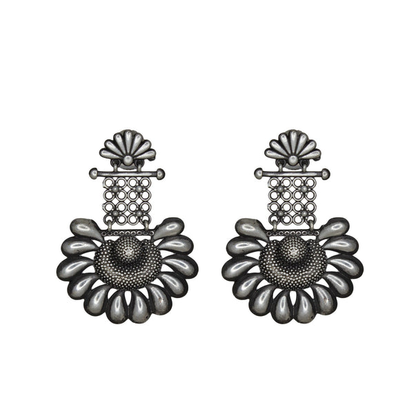 Abhinn Silver Replica Designer Floral Studs with Dangler Earring For Women