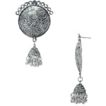 Load image into Gallery viewer, Abhinn Stylish Silver Oxidized Circular Stud With Jhumki Earrings for Women
