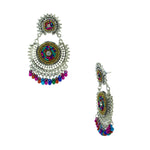 Load image into Gallery viewer, Abhinn Silver Oxidised With Multi Colour Beads Embroidery Earrings For Women
