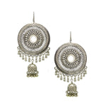 Load image into Gallery viewer, Abhinn Silver Oxidised Trendy Design Dangler With Jhumki  Earrings For Women

