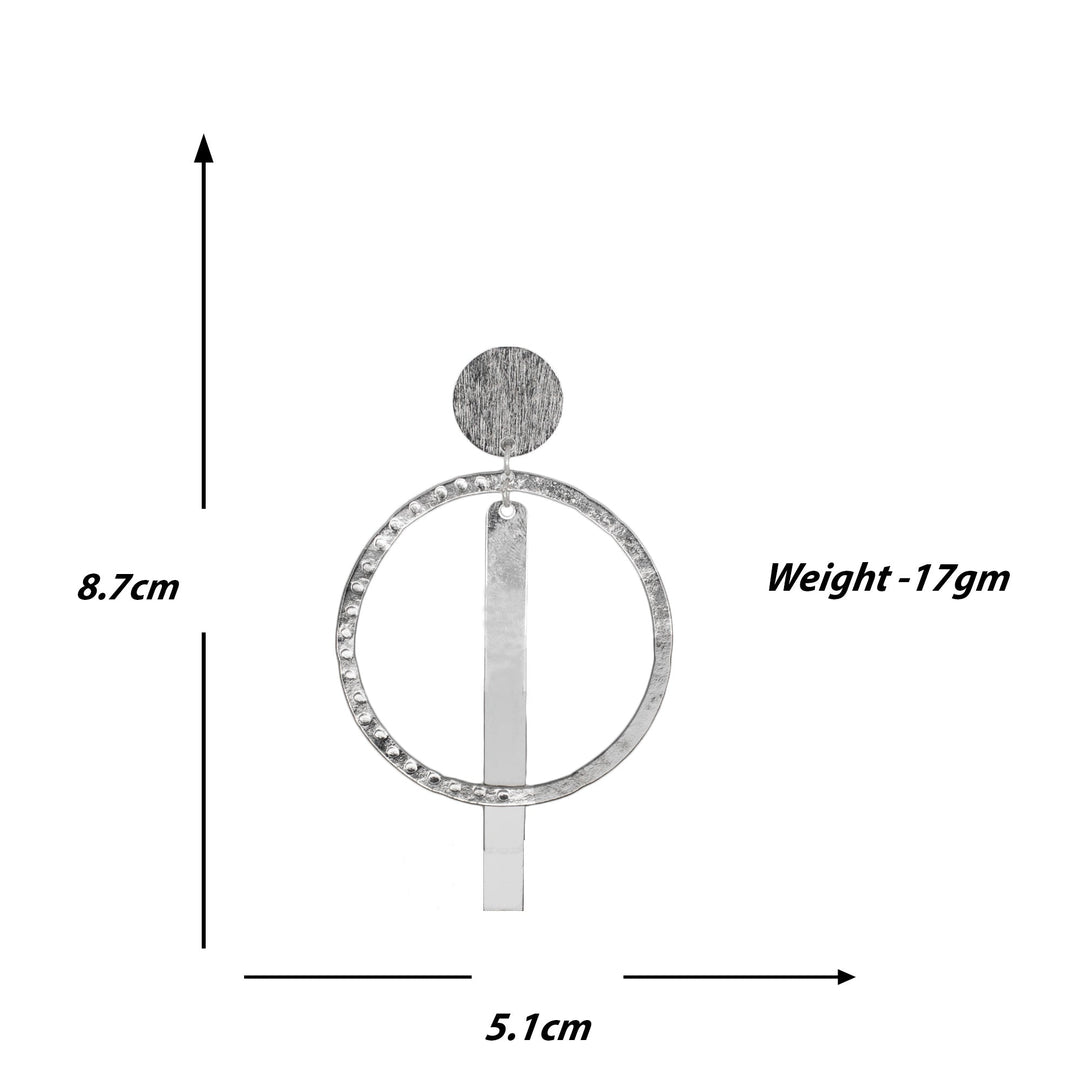 Abhinn Western Geometrical Hammered Design Dangler Earrings For Women