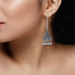 Load image into Gallery viewer, Abhinn Classy Silver Plated Geometrical Shape Hoops Earrings For Women
