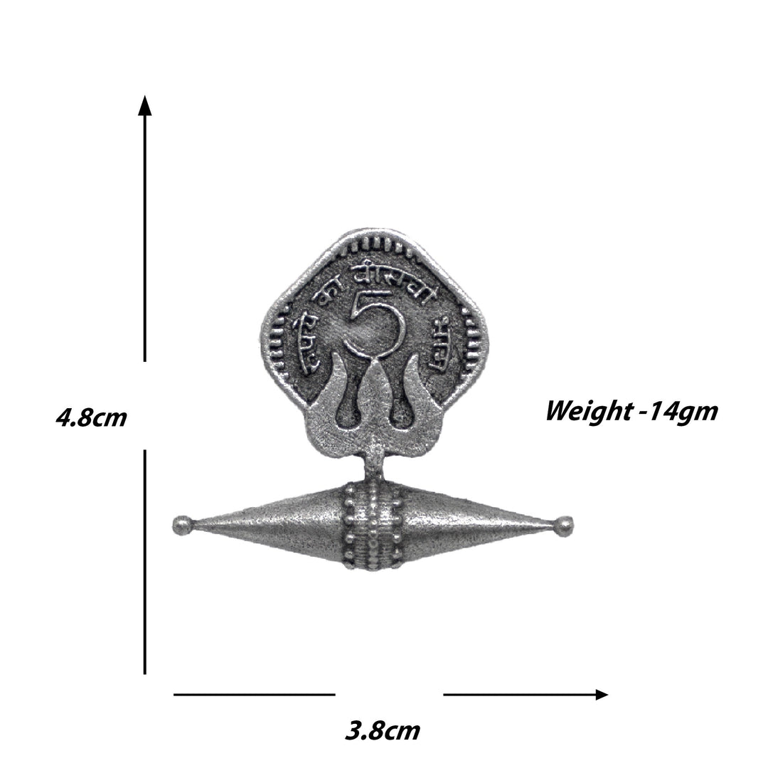 Abhinn Silver Replica Antique Coin Design Earrings For Women