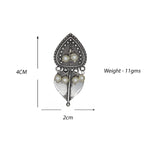 Load image into Gallery viewer, Abhinn Silver Replica Dual Leaf Design with Dangler Pearls Stud Earrings For Women
