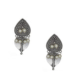 Load image into Gallery viewer, Abhinn Silver Replica Dual Leaf Design with Dangler Pearls Stud Earrings For Women
