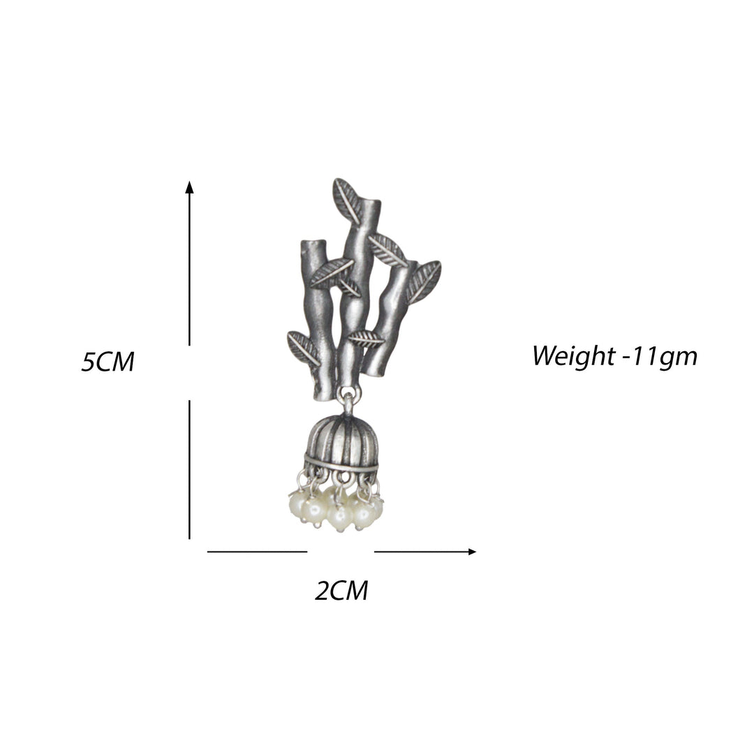 Abhinn Silver Replica Tree Branch Stud Jhumka Earring For Women