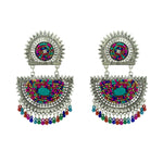 Load image into Gallery viewer, Abhinn Silver Oxidised Multi Colour Beaded Dangler Earrings for Women
