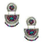 Load image into Gallery viewer, Abhinn Silver Oxidised Multi Colour Beaded Dangler Earrings for Women
