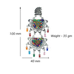 Load image into Gallery viewer, Abhinn Silver Oxidised Peacock Stud Multi Colour Beaded Dangler Earring For Women
