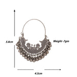 Load image into Gallery viewer, Abhinn Antique Finished Oxidised Floral And Peacock Design Hoop Earrings For Women

