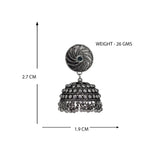 Load image into Gallery viewer, Abhinn Silver Oxidised Jhumka With Studded Silver Beads Earring For Women
