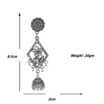 Load image into Gallery viewer, Abhinn Silver Oxidised Unique Floral Design Jhumka Earrings For Women
