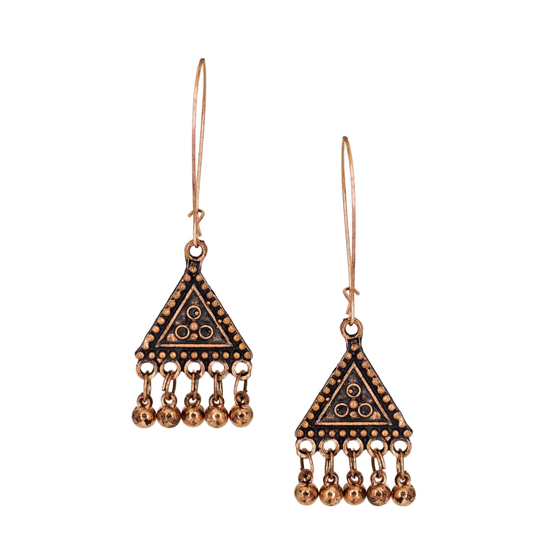 Abhinn Classy Copper Plated Geometrical Shape Hoops Earrings For Women