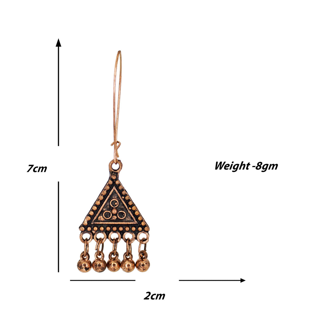 Abhinn Classy Copper Plated Geometrical Shape Hoops Earrings For Women