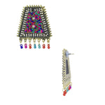 Load image into Gallery viewer, Abhinn Golden Oxidised Multi Colour Beaded Studs Earrings For Women
