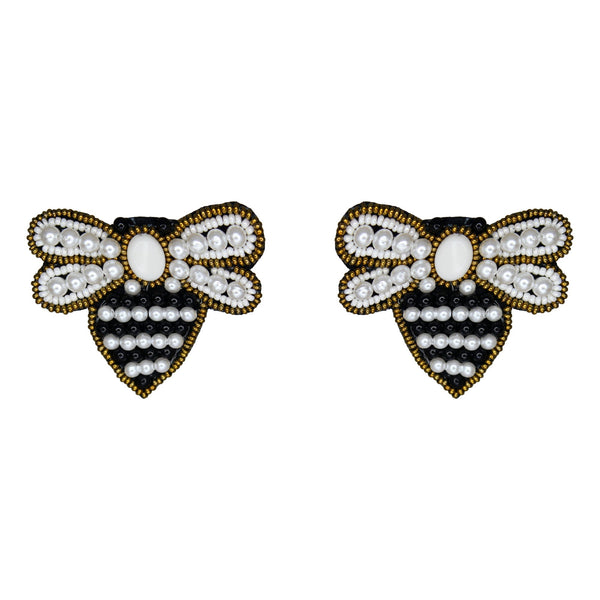 Hastkalakari Handmade Quirky Honey-Bee Design Beaded Dangler Earrings For Women