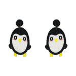Load image into Gallery viewer, Hastkalakari Handmade Quirky Penguin Design Beaded Dangler Earrings For Women
