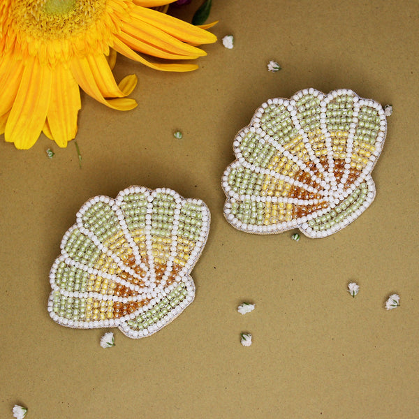 Hastkalakari Handmade Quirky Sea-Shell Beaded Stud Earrings For Women