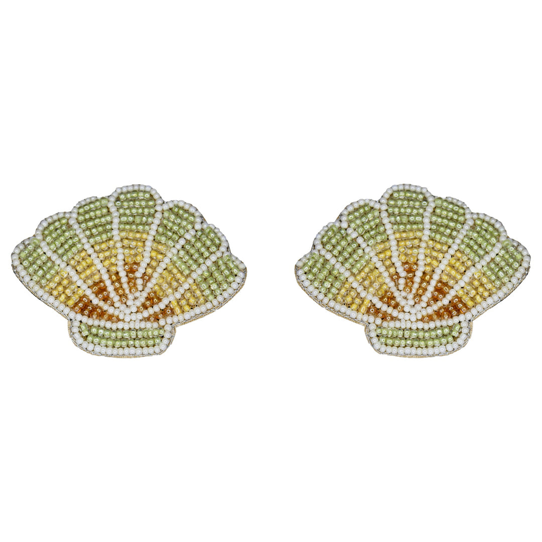 Hastkalakari Handmade Quirky Sea-Shell Beaded Stud Earrings For Women