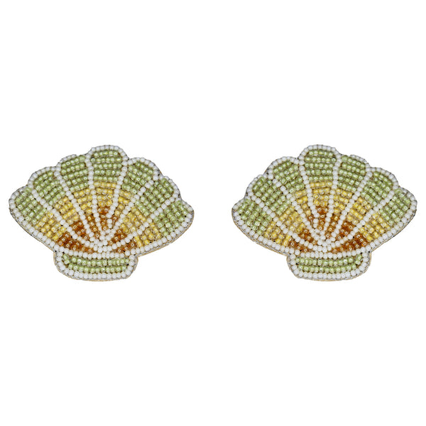 Hastkalakari Handmade Quirky Sea-Shell Beaded Stud Earrings For Women