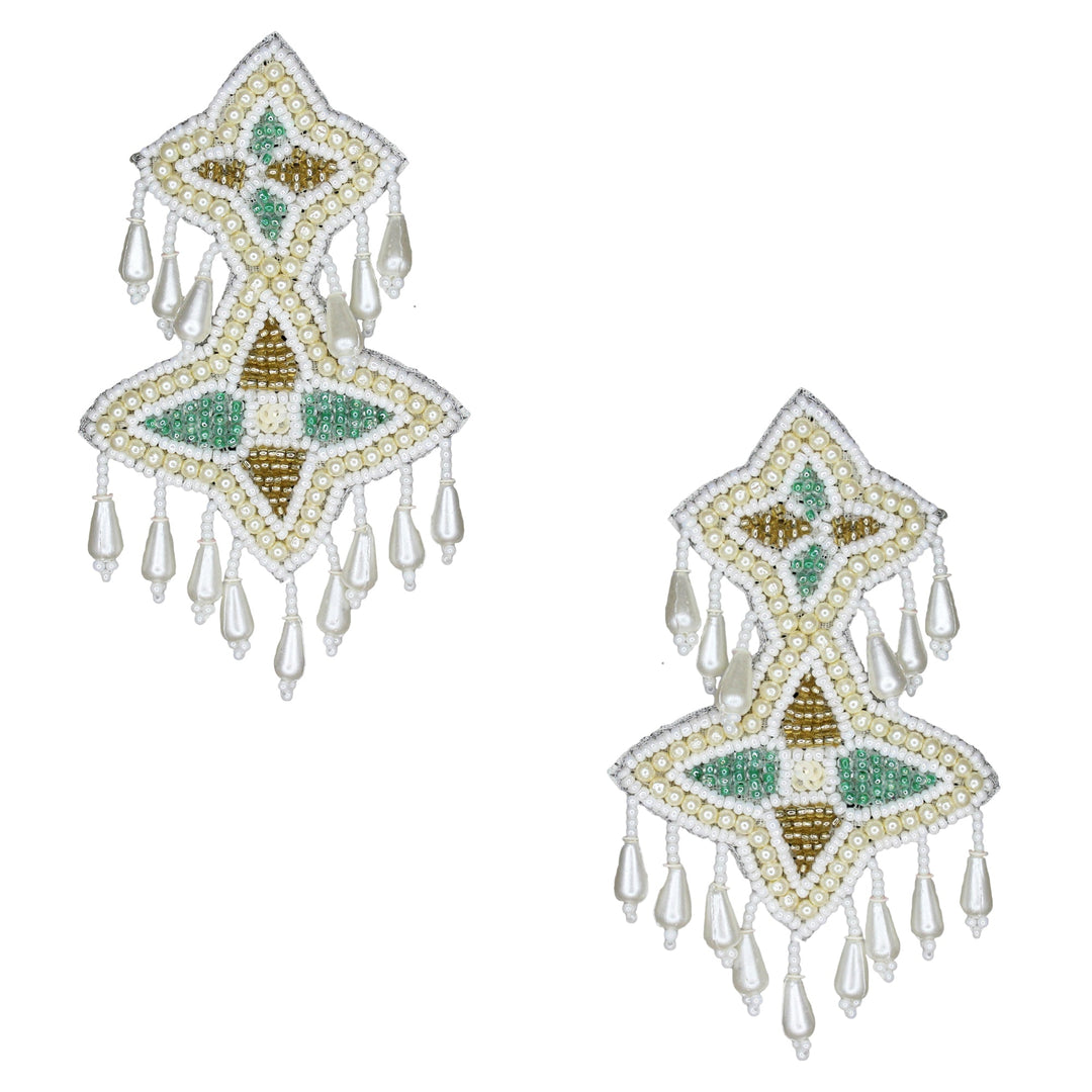Hastkalakari Handmade Trendy Star Shape Beaded Dangler Earrings For Women