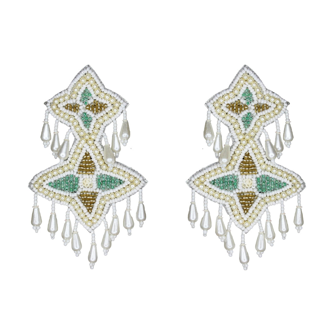 Hastkalakari Handmade Trendy Star Shape Beaded Dangler Earrings For Women