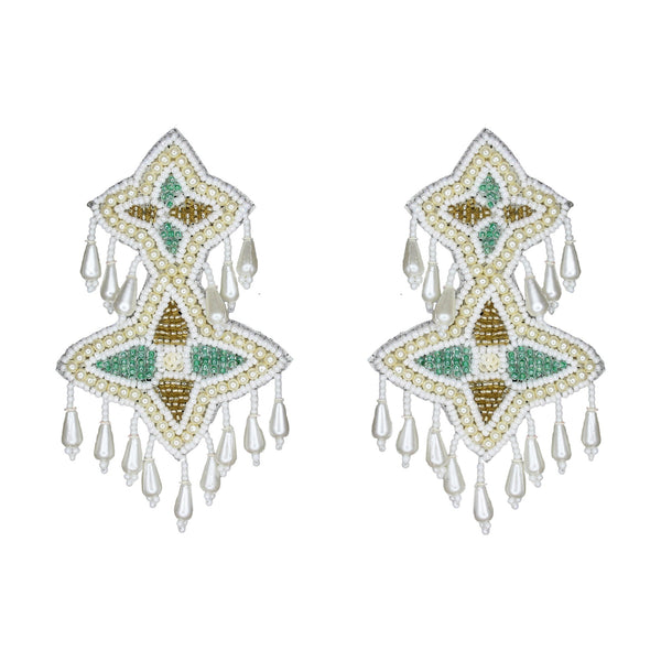 Hastkalakari Handmade Trendy Star Shape Beaded Dangler Earrings For Women