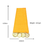 Load image into Gallery viewer, Hastkalakari Handmade Elegant Geometrical Yellow Fabric Stud Earrings With Antique Golden Coins For Women
