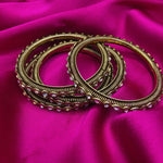 Load image into Gallery viewer, Latest Bangles Set with Kundan Stones with Jali Design (Set of 4)
