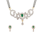 Load image into Gallery viewer, Abhinn Latest AD Stones Studded Green Stone Mangalsutra with Earrings For Women
