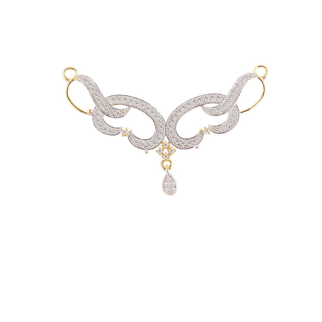 Abhinn Stylish Floral Design With AD Stones Mangalsutra With Earrings For Women