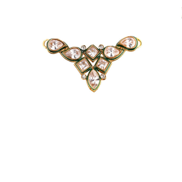 Abhinn Latest Royal Green Kundan Mangal Sutra With Earrings For Women