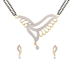 Load image into Gallery viewer, Abhinn Designer Gold Plated Swan Design AD Mangalsutra With Earrings For Women
